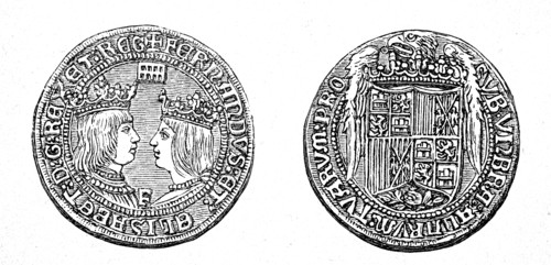 Gold doubloons by Ferdinand and Isabella