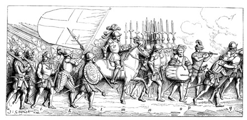 Landsknechte advance to attack