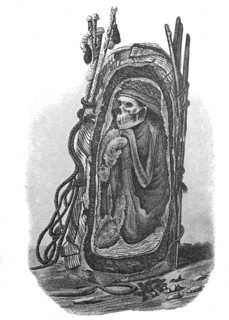 Old Peruvian mummy from the dead field of Ancon