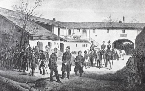 King Victor Emanuel meets with Field Marshal Graf Radetzky in Vignale on March 24