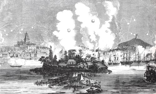 The bombardment of Canton by the Anglo-French squadron on December 28