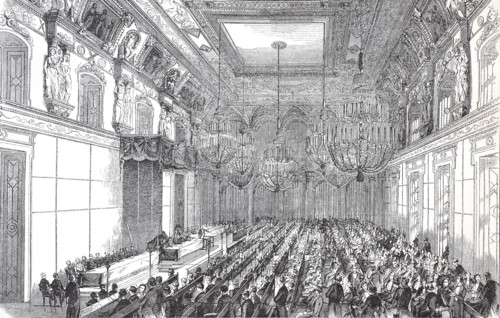 a session of the United State Parliament in the white hall of the royal palace in Berlin