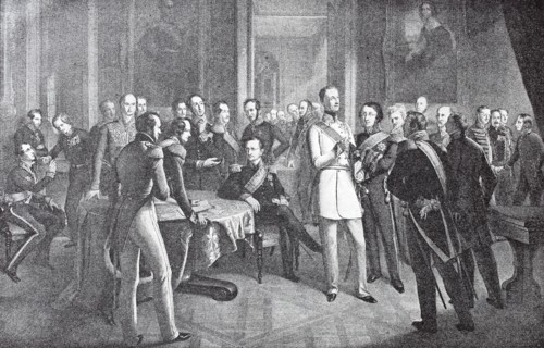 first meeting of the members of the Dresden conference in the Brühlsche Palais 1850