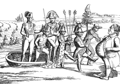 Mocking picture of Napoleon's English captivity  /  Spottbild auf Napoleons englische Gefangenschaft