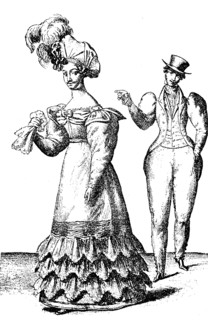 Mocking picture of the fashion of Paris in 1827