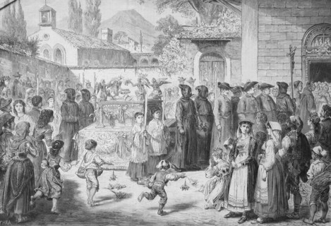 Funeral of a little girl from the higher level in Naples