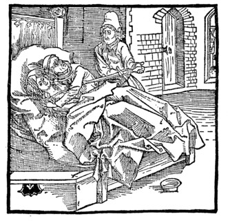 A man caught his wife with a monk and stabs both with the sword of Knight of Turn