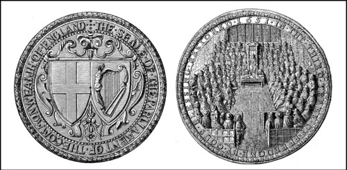 Seal of the Parliament of the English Republic and big state seal from England to establishment of the Republic