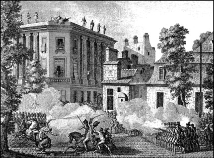The French troops shoot at the regiment Royal-Allemand