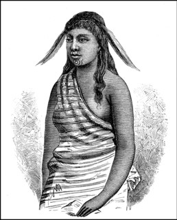 Woman from the tribe of Maori from New Zealand