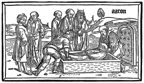 The funeral of Aaron. From the Luebeck Bible Staphan Arndes