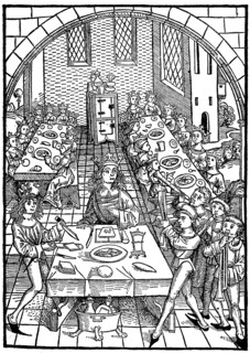 King Solomon with his wives at the blackboard. From the treasure holder or shrine of the true riches of salvation and eternal bliss