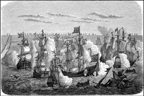 Clash of the Luebeck-Danish fleet against the Swedes between Öland and Gotland
