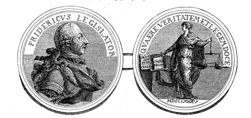 Commemorative coin to Frederick the Great as legislator
