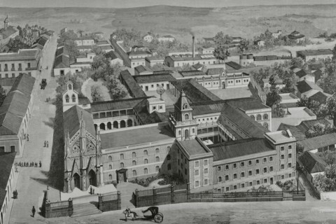 Panoramic view of the Escuelas Pias