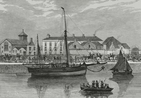 Ireland, Police protecting the discharging cargo of the ship "Wade"