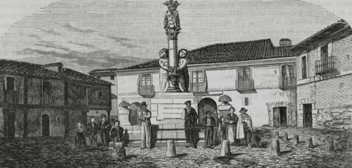 Spain, Leon, Market Fountain, dated in 1789