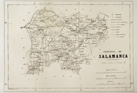 Spain, Map of the province of Salamanca