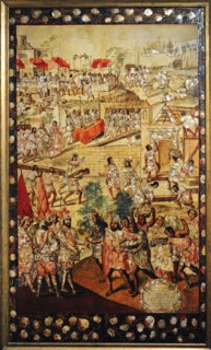 The Conquest of Mexico, G- Entrance of Hernan Cortes in Zempuala where he is received by the "Cacique Gordo"