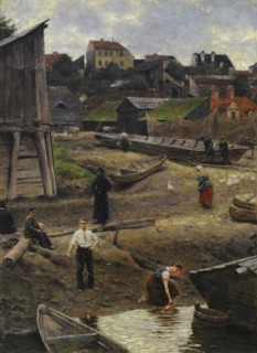 Aleksander Gierymski, Powisle, Riverbank of the Vistula in Warsaw, ca