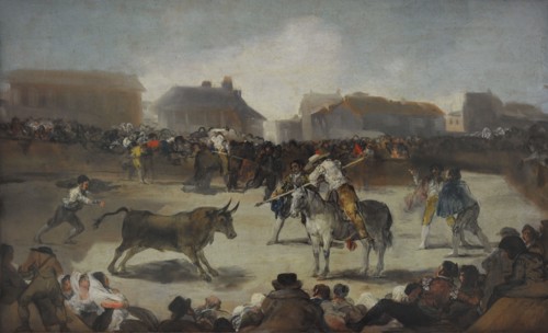 Francisco de Goya y Lucientes, Bulls in a town, 1808-1812