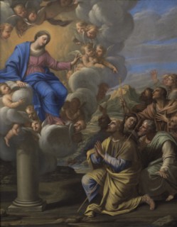 Attributed to Pietro del Po, The Virgin of the Pillar appears to Santiago, middle 17th century