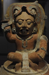 Funerary urn with depiction of the solar god Kinich Ahau