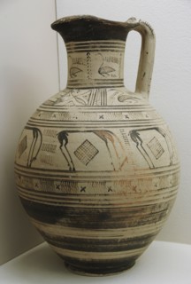 Greek Lobed mouth oinochoe decorated with friezes