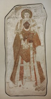 Fresco depicting Bishop Petros with Saint Peter the apostle