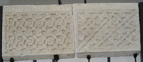 Ambo slabs with the names of Duke Svetoslav and Drzislav the Great Duke, from Kapitul, near Knin, 10th century