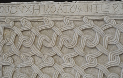 Ambo slabs with the names of Duke Svetoslav and Drzislav the Great Duke, from Kapitul, near Knin, 10th century