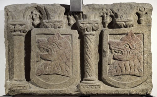 Tomb panels with coats of arms of Moscoso family