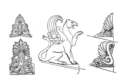 An acroterion or acroterium or akroteria is an architectural ornament placed on a flat pedestal called the acroter or plinth