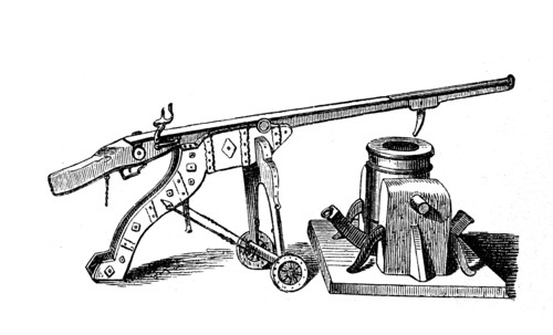 Wall gun and mortar from the 17th century  /  Wallbüchse