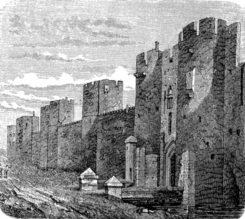 The fortress wall of Aigues Mortes in France in 1870  /  Die Festungsmauer von Aigues Mortes in Frankreich im Jahre 1870