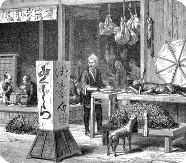 inn in japan in 1870  /  Speisewirtschaft in Japan im Jahre 1870