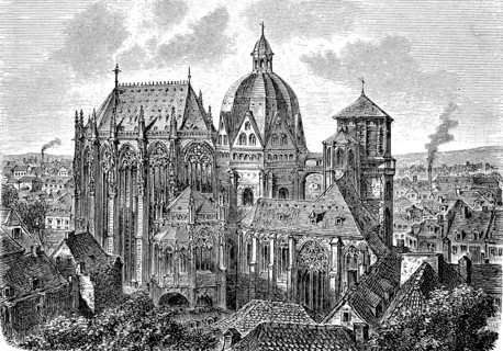 Aachen Cathedral in Germany in 1870  /  Der Dom zu Aachen in Deutschland im Jahre 1870
