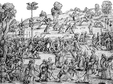 Peasant church fair in 16th century Germany