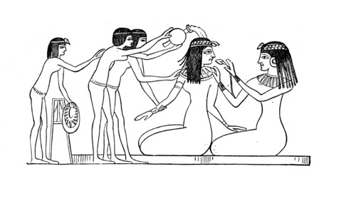 Toilet of an Egyptian lady in ancient Egypt