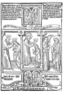 episodes from a block-book Biblia Pauperum illustrating typological correspondences between the Old and New Testaments  /  Ein Blatt der Armenbibel