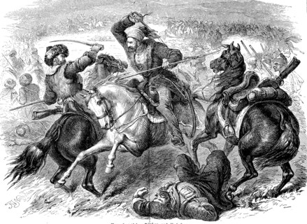 Fight between Turks and Cossacks