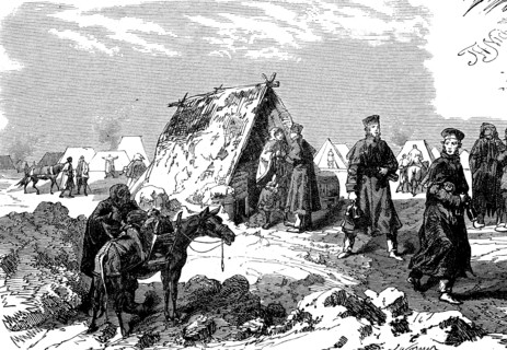 Englishmen get food from French sutlers