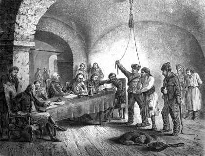 A Hungarian chair court scene from 1850