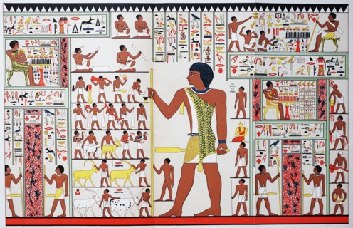 Painting in an Egyptian grave chamber dating back to the IV. Dynasty
