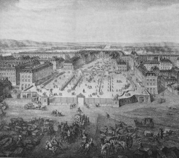 Versailles after the completion of the extension under Louis XIV