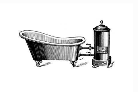 Bathtub Oven  /  Badewanne mit Ofen