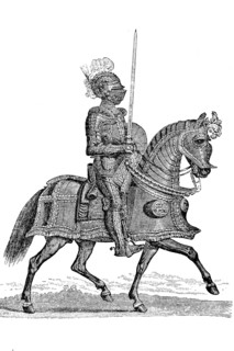 Knight in complete splendor armour on horse  /  Ritter in vollständiger Prunkrüstung zu Pferd