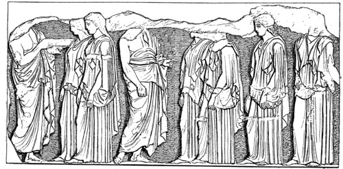 Athenian maidens of the eastern frieze of the Parthenon