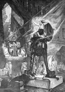 Priestess and retinue in the oracle of Delphi