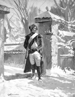 lonely soldier on guard duty